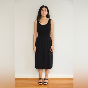 Black Knit Sleeveless Midi Dress